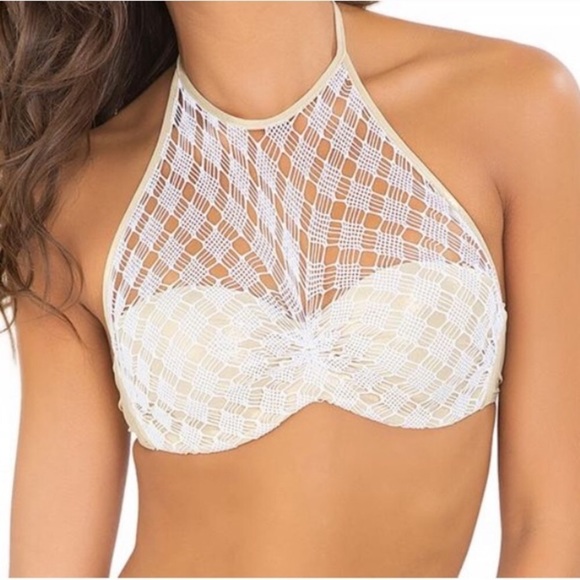 Luli Fama Other - Luli Fama Diamontes Gold Crotchet Bikini Top